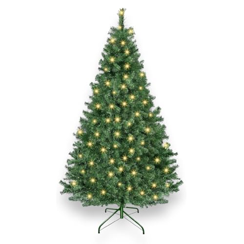 TIENDA EURASIA - Arbol de Navidadl | Efecto Realista | Verde Clásico | Estructura de Metal con Pie Metálico | Medidas 150-180 cm (180 cm 245 Luces 800 Ramas)