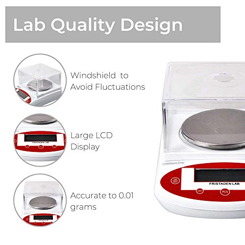 image for Fristaden Lab Digital Precision Analytical Balance 1000g x 0.01g, Digi