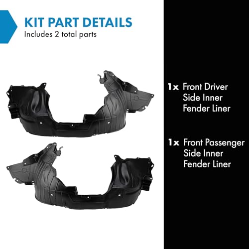 Image of TRQ Front Inner Fender Liner Set Compatible with 2007-2012 Nissan Versa NI1248114 NI1249114