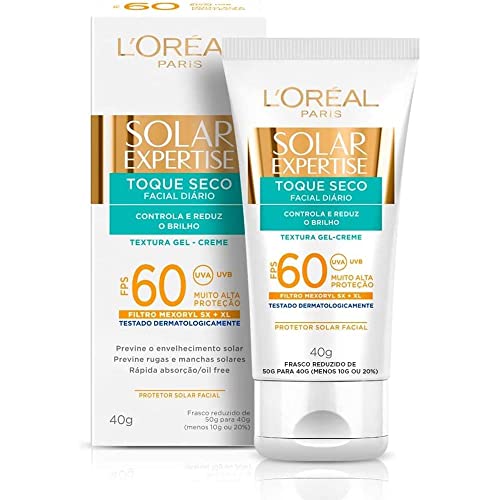 Protetor Solar Facial L'Oréal Paris Solar Expertise Toque Seco FPS 60, 40g