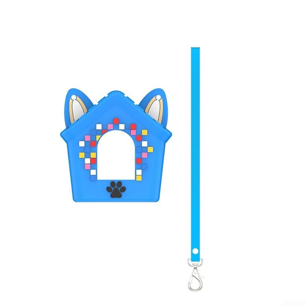 Niceminiwall For Bitzee Doghouse Case Silicone Protective Cover With Lanyard Shockproof Dustproof Soft Full Shell For Virtual Electronic Pet Blue(Blue)
