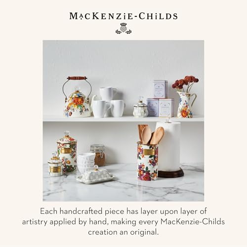 Image of MACKENZIE-CHILDS Enamel Utensil Holder, White Flower Market
