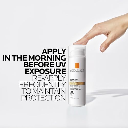 La Roche-Posay Anthelios Age Correct SPF50, Anti-Ageing Daily Sunscreen With Hyaluronic Acid, Niacinamide & Phe-Resorcinol, 24 Hour Hydration, Non-Greasy, 50ml