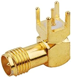 5QTY RP-SMA Female Jack (Plug Center) Right Angle Solder PCB Mount RF Coaxial Connector Aadapter Ships from USA