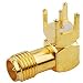 5QTY RP-SMA Female Jack (Plug Center) Right Angle Solder PCB Mount RF Coaxial Connector Aadapter Ships from USA