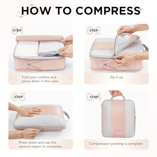 image for 10 Set Compression Packing Cubes for Travel Gifts Mom Women,OlarHike L
