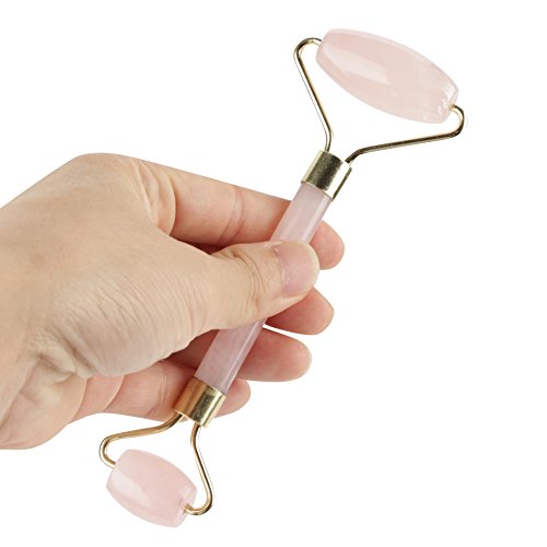 Jade Rolo Facial Premium Rose Quartz Rolo Facial Gua Sha Ferramentas de Raspagem Anti Envelhecimento