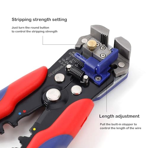 WORKPRO Stripper Automatic Stripping Pliers, Stripping Wire Cutter Pliers AWG 22-10 (0.2~6.0mm²) Stripping Tools 200mm - 4