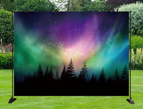Tela de fondo Northern Lights 10x7ft para fotografía miniatura 6