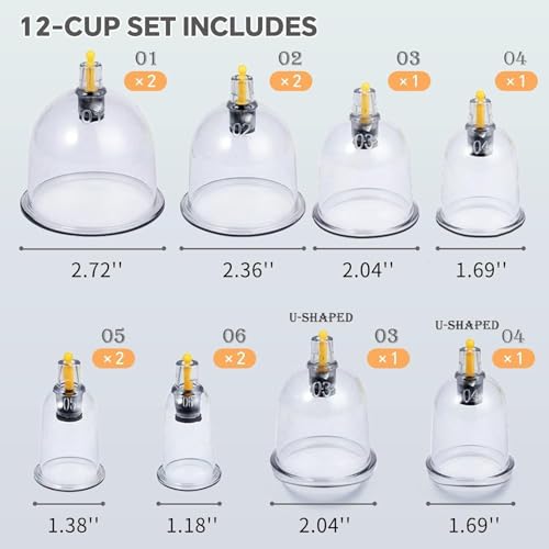 Image of Professional HIJAMA Cupping Kit 18 Pcs Vacuum Cuppings Set for Health Care Portable Body Relaxation Massage and Manual Therapy Cups for Pain Relief Magnetic Traditional (18 Pic Cupping With Gun Primuim)