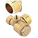 Fayelume Central Pneumatic Compressor Parts, Air Compressor Check Valve, 3 Port Brass Air Compressor Male Threaded, for Tube Connector Tool
