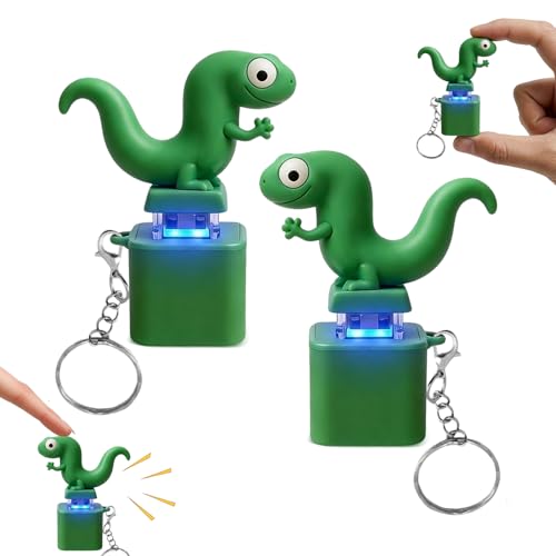 Clyrax 2 Stück Stressabbau Erwachsene Set Eidechse Tastatur Anhänger Tastatur Schlüsselanhänger Lizard Keychain zur Linderung von Angst Spannung und Konzentration Heben Sie Ihre Hand
