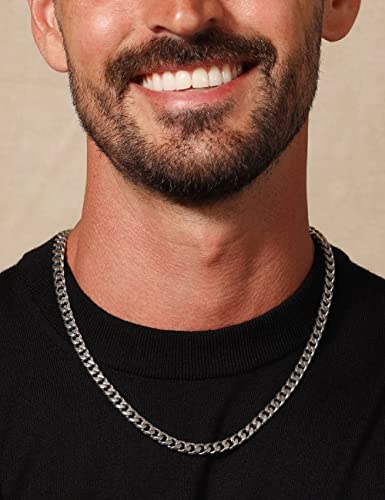 925 Sterling Silver Cuban Chain Lobster Clasp 7/8/10mm Silver/Gold Over Cuban Link Curb Chain Necklace for Men Women Diamond Cut 16-30 Inches2