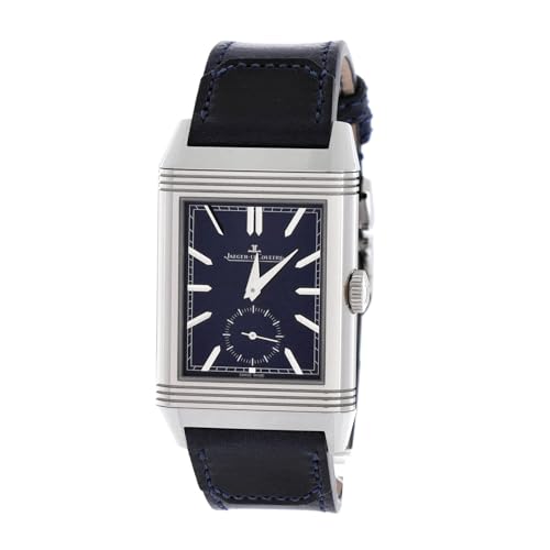 Pre-Loved Reverso Tribute Duoface Small Seconds Manual Watch Stainless Steel and Leather 28, Blue3