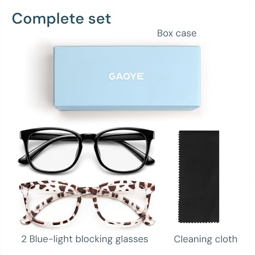 Image of Gaoye Blue Light Blocking Glasses -Fashion Square Eyeglasses, Anti UV Ray Computer Gaming Glasses Blue Blockers for Women /Men
