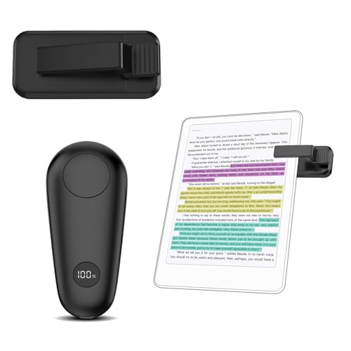 Image of Page Turner for Kindle, Remote Control Clicker for Kindle Paperwhite Colorsoft Accessories, Clicker Page Turner for iPad Tablets Reading Novels Taking, Dark Black