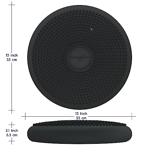 Image of Bouncyband - Wiggle Seat - Gray, 13 inch D - Large Sensory Cushion for Kids Ages 6-18+ - Promotes Active Learning, Improves Student Productivity, Includes Easy-Inflation Pump