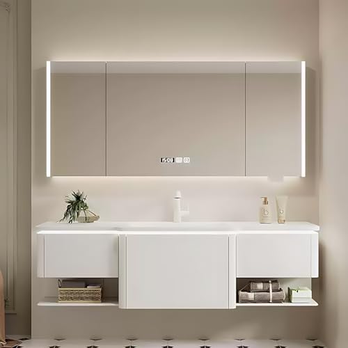 Genpai 48in Modern Single Sink Bathroom Vanity - Premium Solid