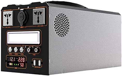 JHKZUDG Portable Power Station 378Wh, Outdoor Portable Generator, 500W 7-Port Outdoor Generator with 2 AC Outlets, LED Light, for Camping, RV, Power Outage and More