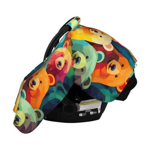 Housse de siège de voiture pour bébé ours colorés multi-usage poussette - 3