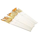 Yctze 15-teiliges Künstler-Aquarellpinsel-Set mit Holzgriffen – Ideal für Gouache- und Aquarellmalerei – Inklusive Palettenmesser, Schwamm und Leinentasche