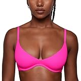 INLYRIC Women's Inbarely Plus Plunge Bra - Unlined Underwire Sexy Demi Balconette Bras Rose Shocking 40DD