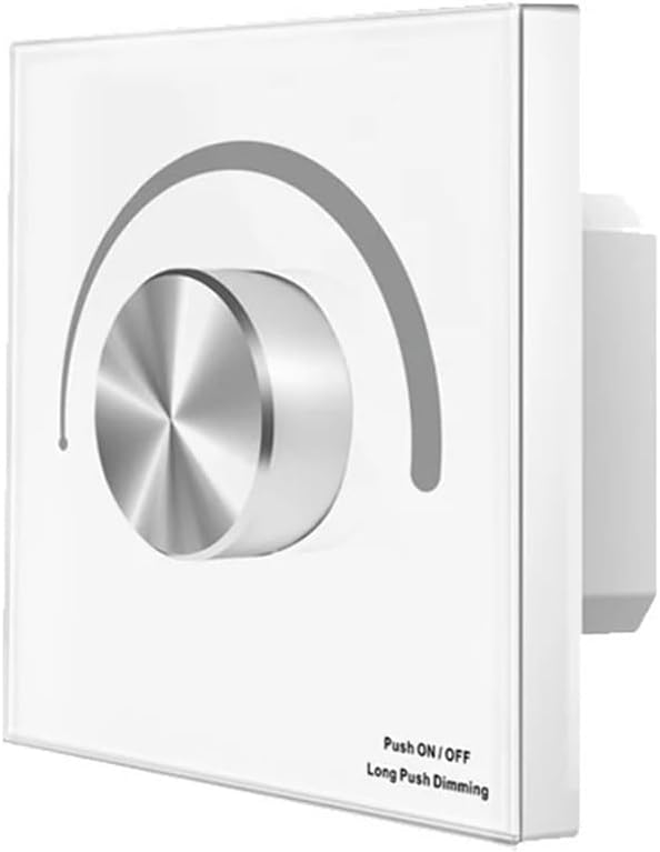 1PCS 12V 24V Wall Mounted Rotating Panel LED Controller Dimmable 2.4G Wireless Remote Control for 5050 2835 Monochrome(T1-k White)