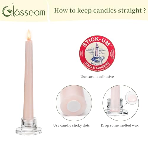 Glasseam Glass Tapered Candlestick Holders: 20Pcs Small Taper Candle Holders Bulk Short Candle Stick Candle Holder Clear Modern Candle Holder for Table Centerpiece Wedding Christmas Dining Party Decor by Glasseam - Image 6
