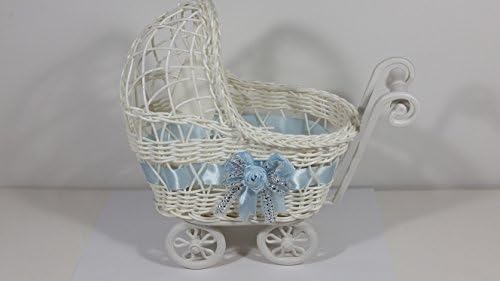 Blue Wicker Carriage Centerpiece by Starbow Dreams
