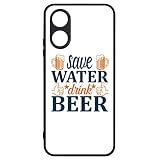 Générique Coque pour Oppo A17 - Save Water Drink Beer Humour Bière - Coque Noire TPU Souple