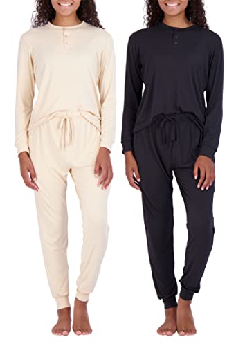 4 Piece:womens Long Sleeve Henley Sweatshirt Joggers Sweat Pants Set Athletic Workout Lounge Casual Outfit Sweatsuit Active Ladies Track Pajama Yoga Jogging Camo Tie Dye Gym Top- Set 3, S #TOP4