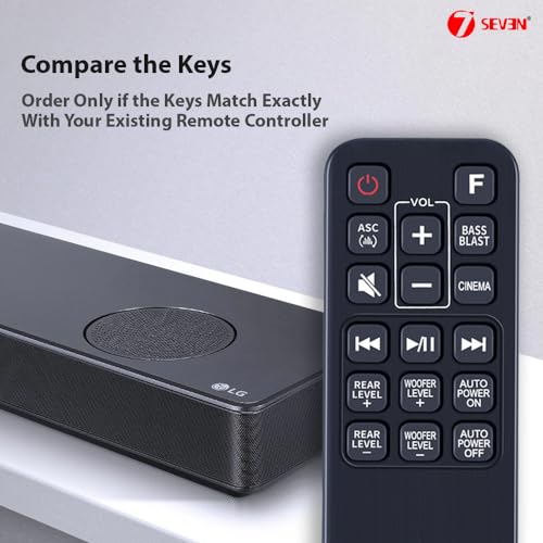 Image of 7SEVEN Compatible for Lg Soundbar Remote Control Original AKB74815396 Model Match Exactly Key by Key to Replicate Performance as Like Genuine Control