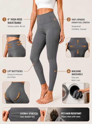 Image of NOVELLE Velune Leggings with Pockets for Women - Buttery Soft Squat Proof