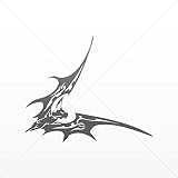 Stickers Decal Tribal Bat Decor Motorbike Bicycle Vehicle ATV car Lapt Gray Dark (4 X 3.33 In)