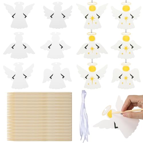 Woanger 60 Pcs Christmas Angel Paper Crafts DIY Angel Scratch