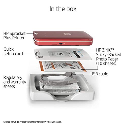 Image of HP Sprocket Plus Instant Photo Printer (Red)