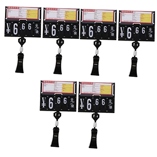 ULTECHNOVO 6pezzi Clip Supermarket Price Tags Etichette Impermeabili Per Freschi Cartellini Per Supermercati e Negozi Random Facile Installare