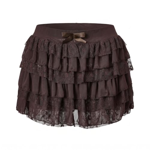 Image of NUFIWI Women Lolita Bloomers Ruffle Shorts Lace Cute Pumpkin Pants Sexy Boyshorts Layered Y2k Mini Shorts Pettipants