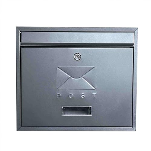 Boîte aux lettres extérieure avec serrure à clé murale en métal pour maison