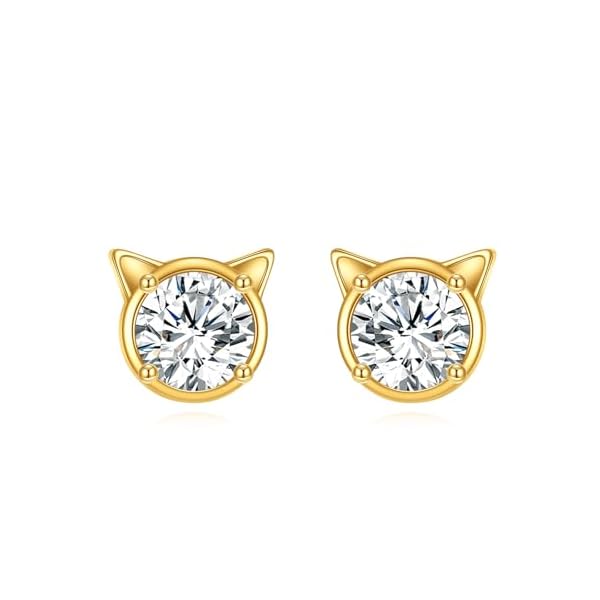 DOVRAN 14K Solid Gold Stud Earrings Trendy Cute Earrings for Women Gift Birthday Christmas