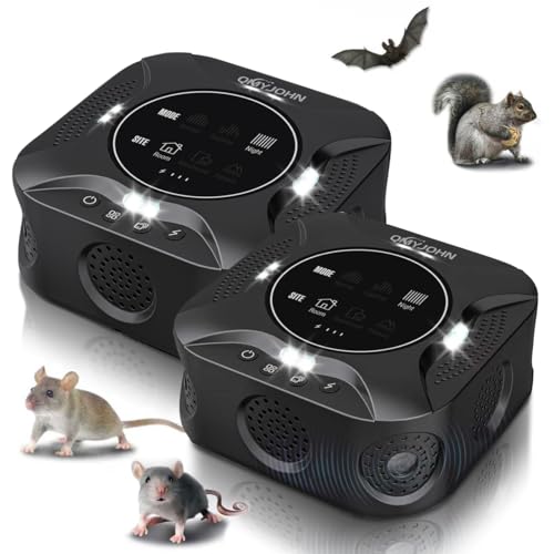 Image of 2 Packs-Indoor Ultrasonic Pest Repeller Plug-in,with a Display Screen & LED Strobe Light,Effectively Repels Mice,Squirrels,roaches & Other Rodents Up to 3900 Sq.Ft.Suitable for attics,garages,etc.