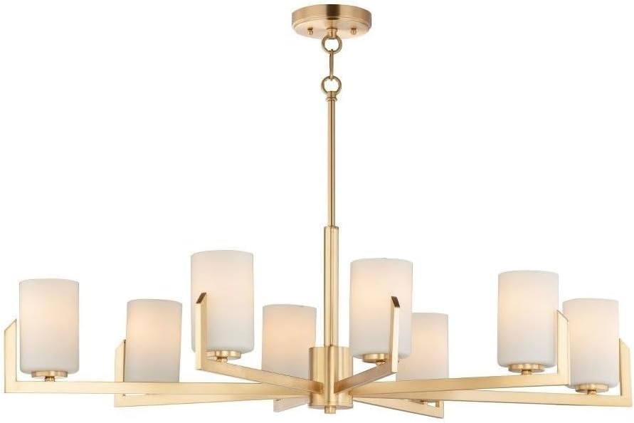 Maxim Dart-Eight Light Chandelier-28 Inches Wide by 13.5 inches high-Satin Brass Finish -Traditional Installation