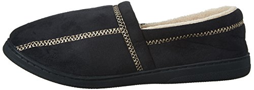Modern Moccasin Memory Foam Men's Slipper, Size 9-10 - Stylish Microsuede - Long-Lasting Memory Foam - Warm Fleece Lining - Men's Slippers, Black #TOP7