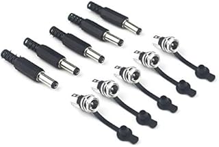 5.5MM x 2.1MM 5Pcs DC Power Jack Socket Female Threaded Mount Connector Adapter+5Pcs Rubber Protector Caps+5Pcs Male DC Power Plug Solder Power Jack Adapter Connector for Audio/Video/Phone/CCTV