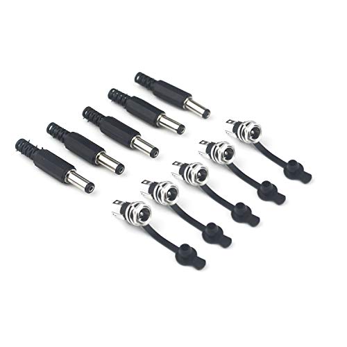 5 Pcs 5,5 mm x 2.1 mm, connecteurs Jack de Prise d'alimentation mâle CC de - 5 connecteurs Jack filetés de Prise d'alimentation Femelle CC Cover