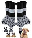 TwoAnt Non Slip Dog Socks with Grips, Dog Sock to Prevent Licking Paw for Senior Dogs, Dog Shoes for Hardwood Floors and Enhancing Traction, Paw Protector - Fits Small, Medium, Large Dogs - L
