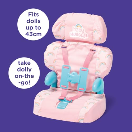 image for Casdon Baby Huggles Toys - Pink Booster Seat - Car Seat For Dolls with
