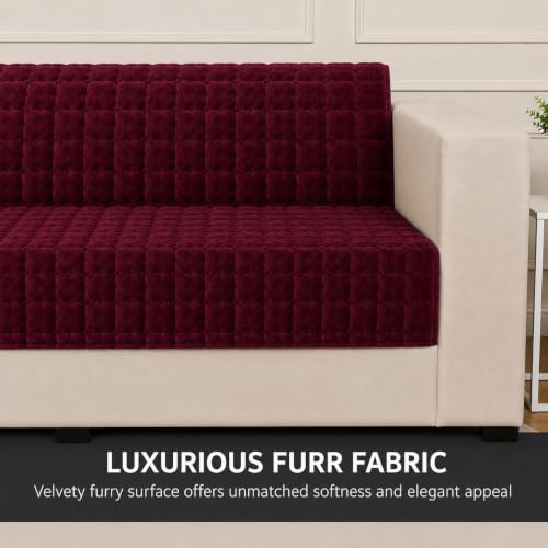 Image of STITCHNEST 'Haven Soft Series' 3 Seater Sofa Cover | Full Coverage Sofa Cover| Premium Velvet Fabric, Washable & Durable Furniture Cover for Modern Living Rooms
