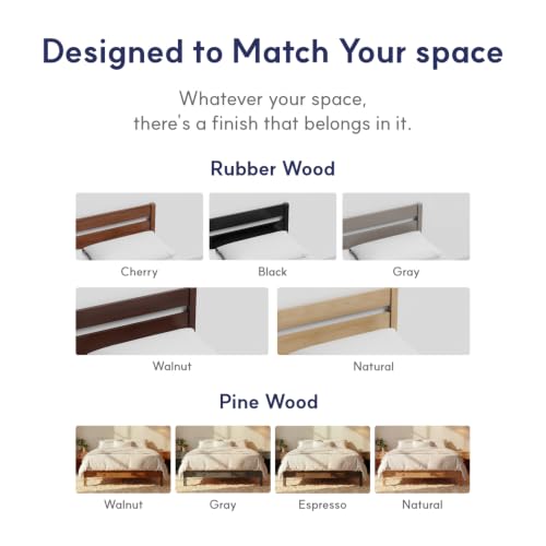 Image of LIFEMENT Full Bed Frame Classic Wood Platform, Noise Free, Under Bed Storage, No Box Spring Needed, Easy Assembly, Natural Walnut