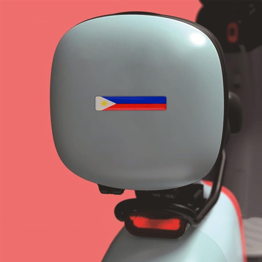 Philippines Flag 3D Epoxy Car Stickers, Reflective, 4-Pack for Cars, Motorcycles, Helmets, Laptops, & More – Premium Quality Vehicle Accessory, Durable Filipino Pride Accessories